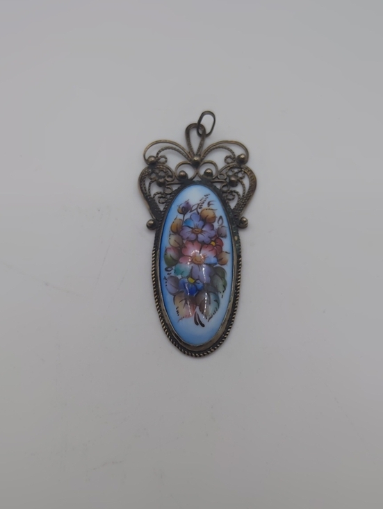 Russian Rostova Jewelry - Rostov Finift Pendant Vintage